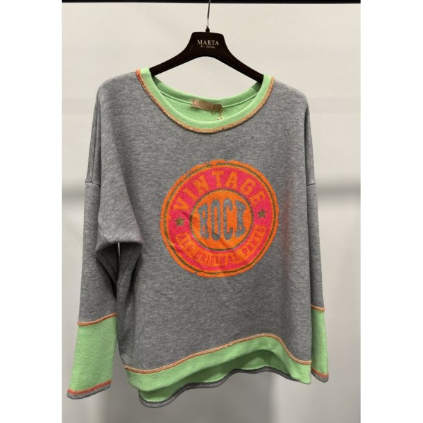 Marta - MdcRachelle Sweatshirt - Grigo/Verde
