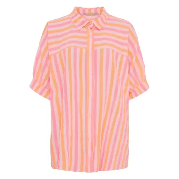 Marta - Virginia Skjorte - Fuxia Stripe - Onesize