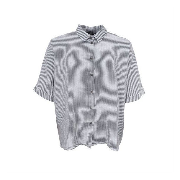 Black Colour - Melina Linen Wing Skjorte - Northern grey