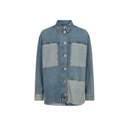 Mos Mosh - Lydia Block Shirt - Mid Blue 