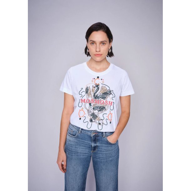 Mos Mosh - Hallin O-SS Deco T-shirt - White