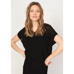 Mos Mosh - Shani Plain -  V-neck Strik - Black