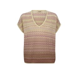 Mos Mosh - Shani Zig Zag - V-neck Strik - Powder Pink