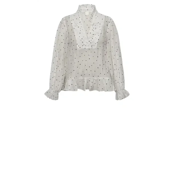 Gossia - Nazli Lullo Bluse - Off White Black Dots