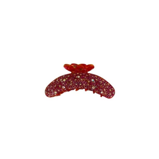 Black Colour - Hrclips - Rhinestone - Pink/Orange Lava