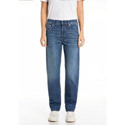 Replay - Maijke - Straight High Rise Fit - Dark Indigo Super Stretch Denim