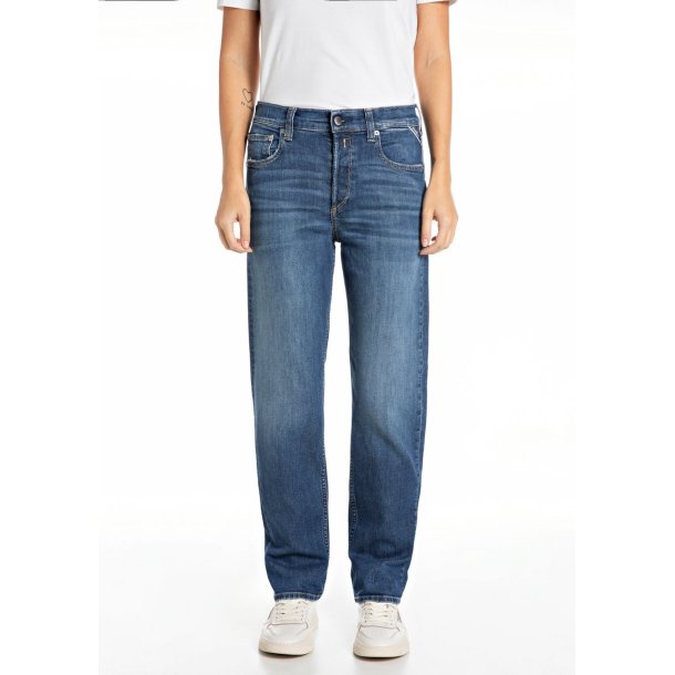 Replay - Maijke - Straight High Rise Fit - Dark Indigo Super Stretch Denim