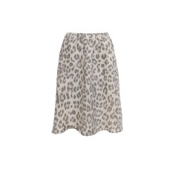 Black Colour - Melina Short Linen Nederdel - Natural Leo