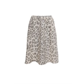 Black Colour - Melina Short Linen Nederdel - Natural Leo