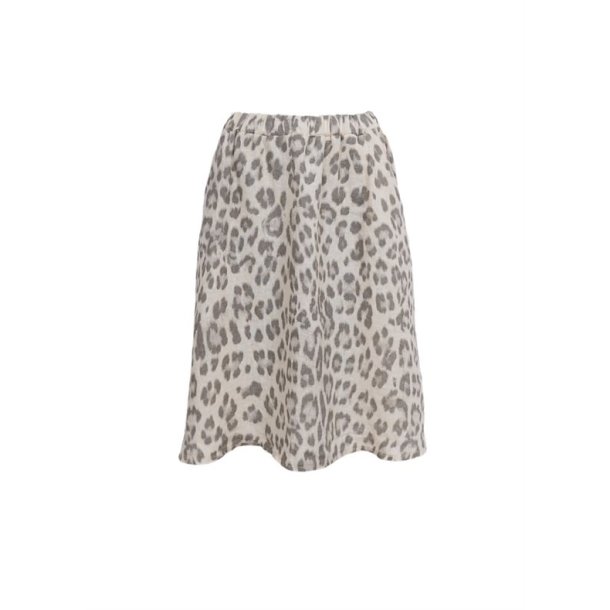 Black Colour - Melina Short Linen Nederdel - Natural Leo