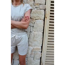 Liberte - Alma Shorts - Sand Ivory Stripe