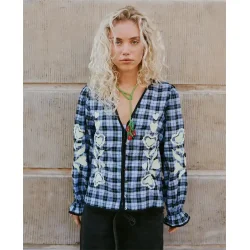 Sissel Edelbo - Fran Skjorte - Blue Checks - Onesize