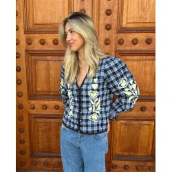 Sissel Edelbo - Fran Skjorte - Blue Checks - Onesize