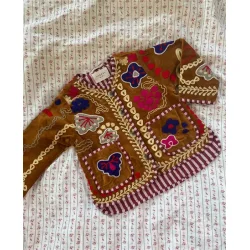 Sissel Edelbo - Mini Jakke - Suzani Embroidery Velvet Heart 