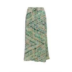 Black Colour - Luna Regular Nederdel - Floral Green