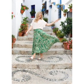 Black Colour - Luna Maxi - Frill Nederdel - Green Leo