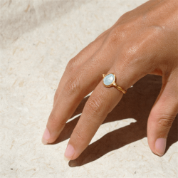 Ananda Soul - Tear Of Joy - Ring - Gold - Aquamarine