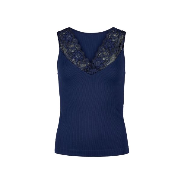Tim & Simonsen - Belen Rib - V-lace  Top - Blu