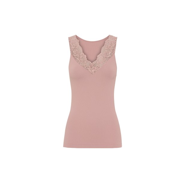 Tim & Simonsen - Belen Rib - V-lace  Top - Rosa Antico