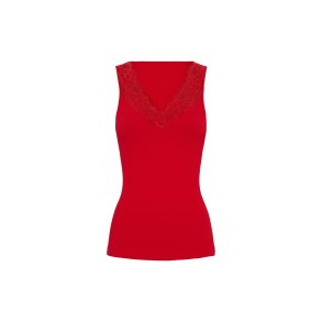 Tim & Simonsen - Belen Rib - V-lace  Top - Rosso