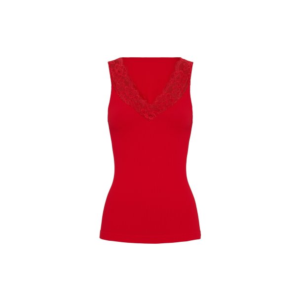 Tim & Simonsen - Belen Rib - V-lace  Top - Rosso