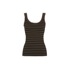 Tim & Simonsen - Isa Stripe Dark Rib Top - Nero/Noce