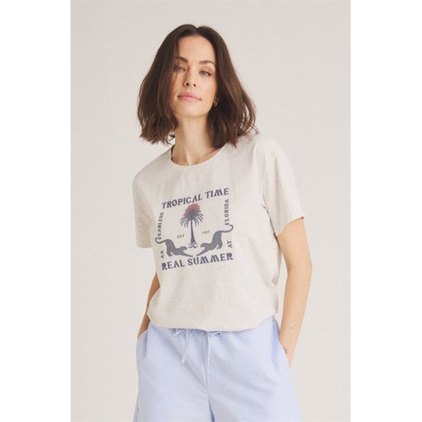 Luxzuz - Troti T-shirt - Off white Melange