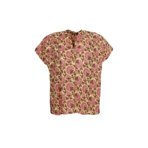Black Colour - Flora S/S Blouse - Sun Flower