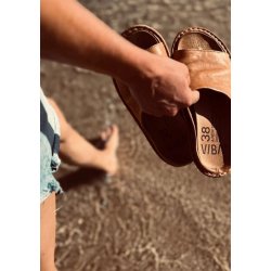 Vibae - Satin Tropez - Leather Cognac Brown 