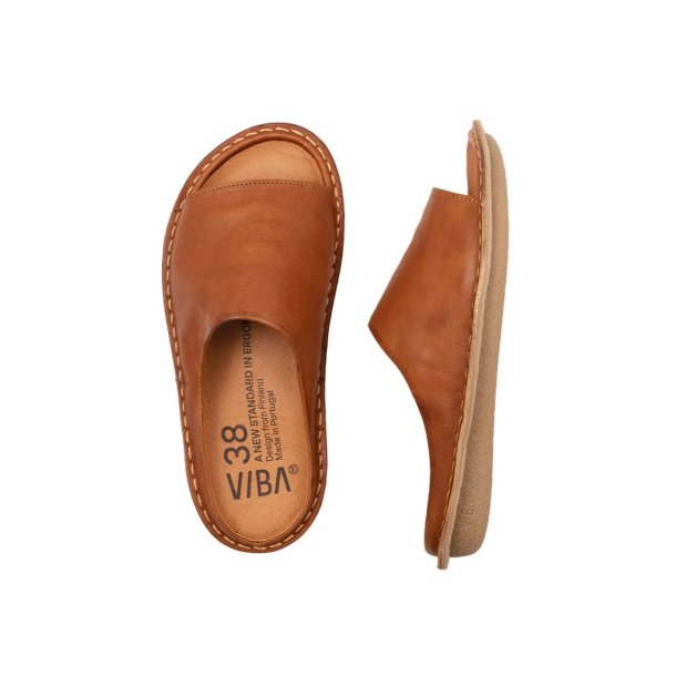 Vibae - Satin Tropez - Leather Cognac Brown 