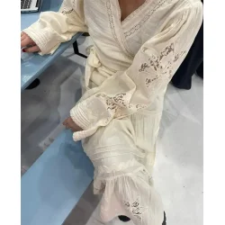 Sissel Edelbo - Winfrey Wrap Top - Off White - Onesize