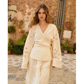 Sissel Edelbo - Winfrey Wrap Top - Off White - Onesize