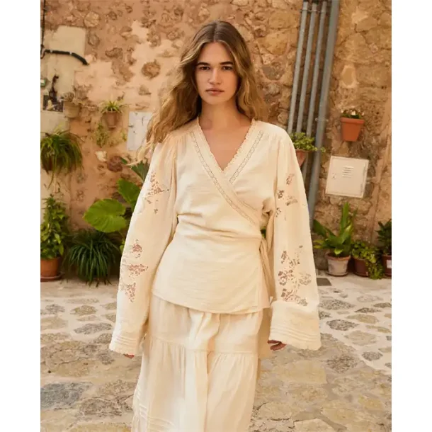 Sissel Edelbo - Winfrey Wrap Top - Off White - Onesize