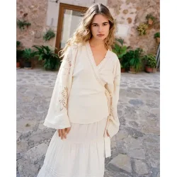 Sissel Edelbo - Winfrey Wrap Top - Off White - Onesize